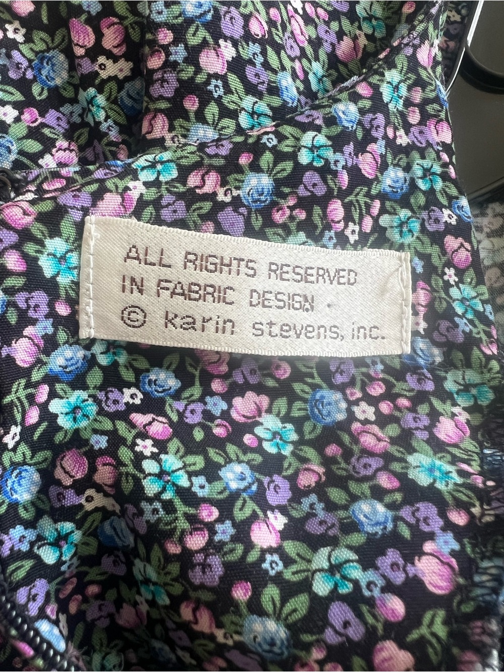 Vintage-Inspired Floral Midi Dress in Black and Multicolor - Picture 12 of 12